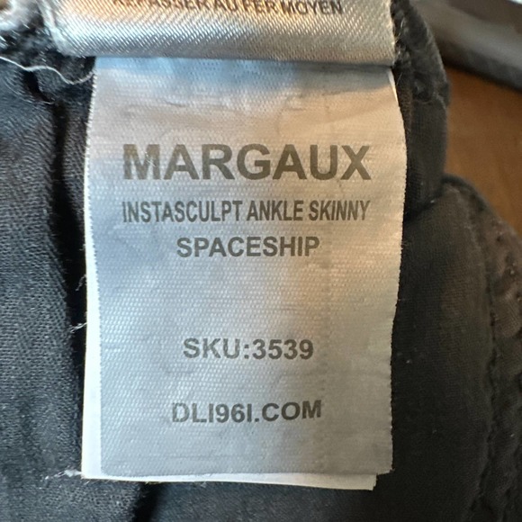 DL1961 Haven Coated Denim Leggings Asphalt Skinny Raw Edge Hem Size 31 - Picture 6 of 7